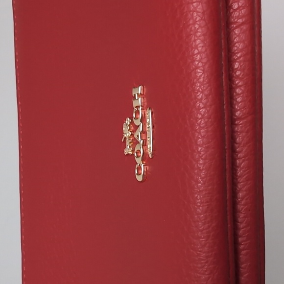 Coach C5610 Double Zip Leather Wallet Gold/Electric Red (Firm Price) - Picture 11 of 12